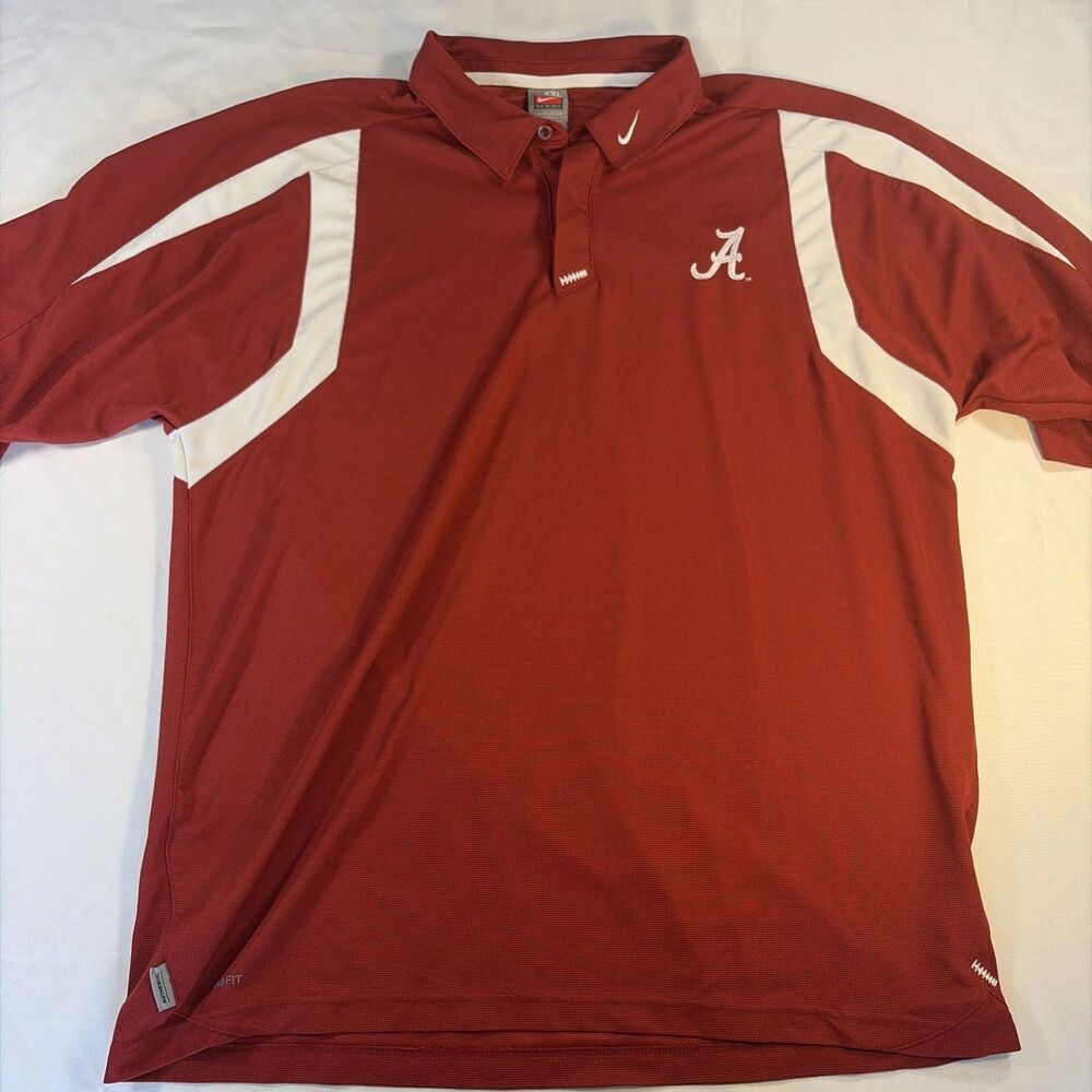 Vintage Nike Alabama Football Performance Polo Mens XXL 2XL Embroidered